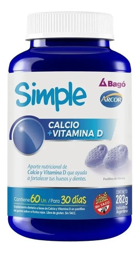 Suplemento En Gomitas Simple Sabor Frutos Rojos De 60 Un
