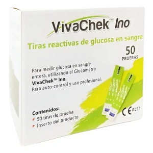Vivachek Ino 50 Tiras Reactivas Diabetes Para Glucómetro