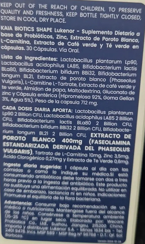 Kaia Biotics Shape Qualivits 30 Cápsulas - Imagen 4