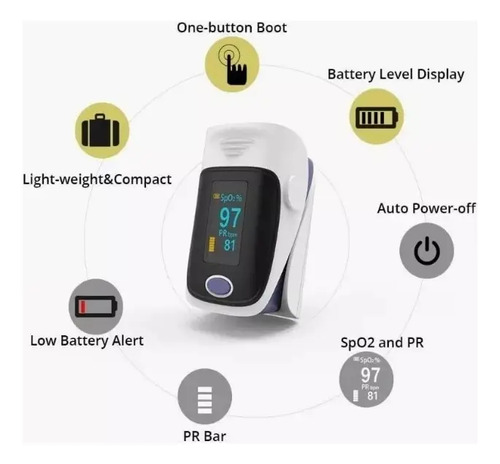 Oximetro Saturometro X1805 Dedo Con Alarma - Imagen 2