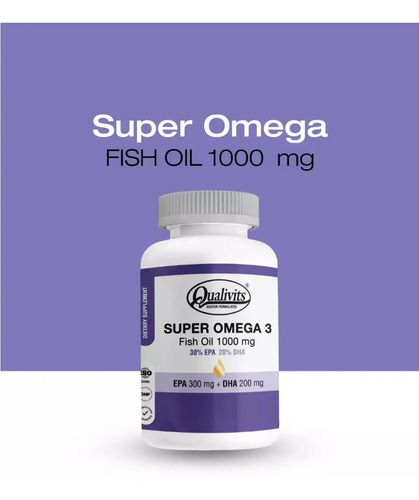 Super Omega 3 Fish Oil Qualivits 60 Cápsulas Sabor Sin Sabor Natural - Imagen 3