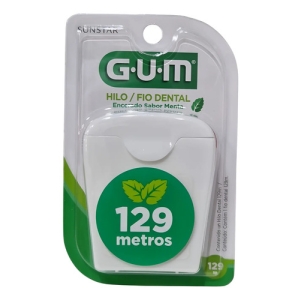 Hilo Dental Gum Encerado Sabor Menta 129 Metros