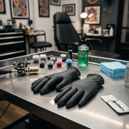 Guantes De Nitrilo Color Negro Talle M X 100 - Imagen 2