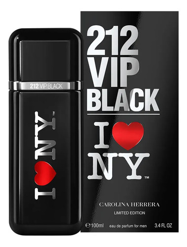 Perfume Carolina Herrera 212 Vip Men Black I Love Ny Edp 100ml Limited Edition Eau De Parfum Masculino Para Hombre - Imagen 2
