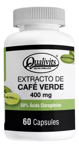 Café Verde 400 Mg X 60 Cápsulas Qualivits(R) Adelgazante Sabor Sin Sabor