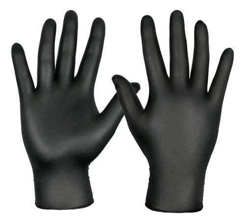 Guantes De Nitrilo Color Negro Talle M X 100