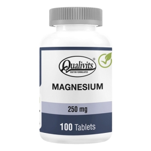 Magnesio 250 Mg Qualivits X 100 Tabletas Apto Veganos Sabor Natural