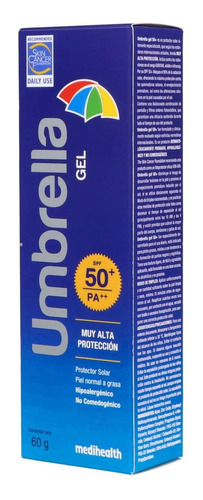 Medihealth Protector Solar Gel Umbrella Spf 50+ Piel Normal A Grasa 60g - Imagen 3
