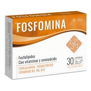 Suplemento Fosfomina Spefar Fenilalanina Ácido Fólico Vitaminas B1 B6 B12 30 Caps Sin Sabor
