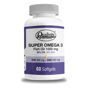Super Omega 3 Fish Oil Qualivits 60 Cápsulas Sabor Sin Sabor Natural