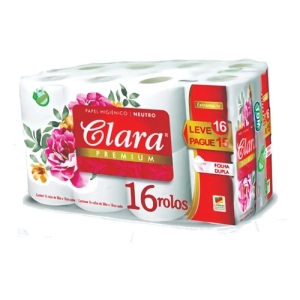 Papel Higiénico Clara Doble Hoja 16 Rollos