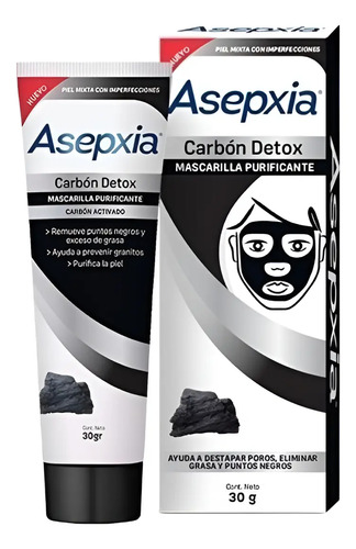 Asepxia Carbón Detox Mascarilla Purificante 30gr