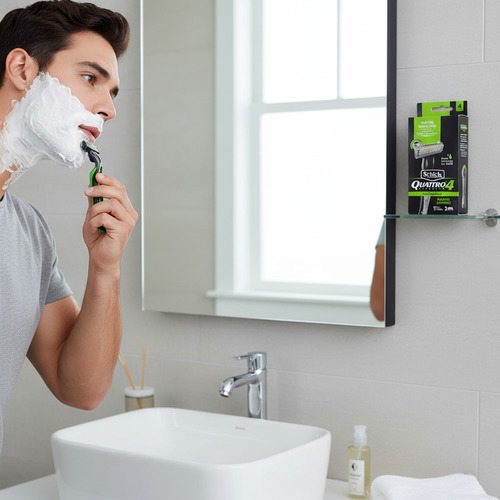 Afeitadora Quattro4 Titanium Piel Sensible Recargable 3 Cart - Imagen 3