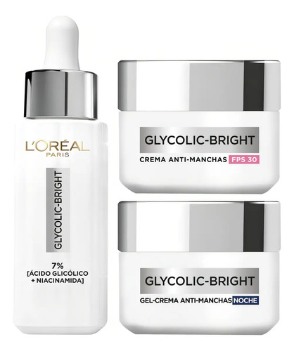 Pack Glycolic Bright: Crema Día Fps30 ,crema Noche Y Sérum