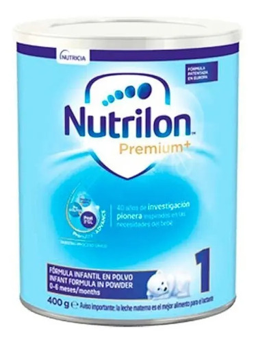 Leche En Polvo Nutrilon Premium 1 Sin Gluten 400g Para Bebés 0-6 Meses
