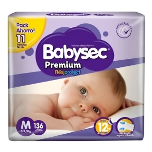 Babysec Premium Talle M X 136 Unidades