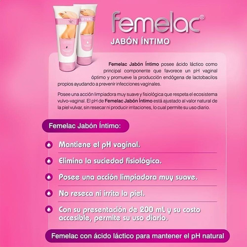 Jabón Íntimo Femelac 200 Ml. - Imagen 2