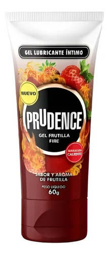 Gel Lubricante Prudence 60gr Sabor Y Aroma Frutilla Gel Fire
