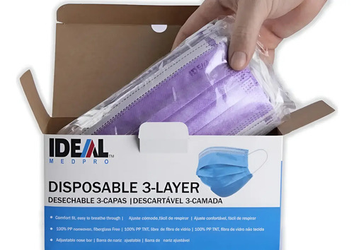 Tapaboca Tripe Capa Varios Colores. Caja 50 Unidades.