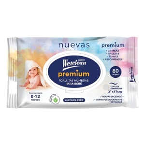 Toallitas Húmedas Wetclean Premium X 80 Unidades