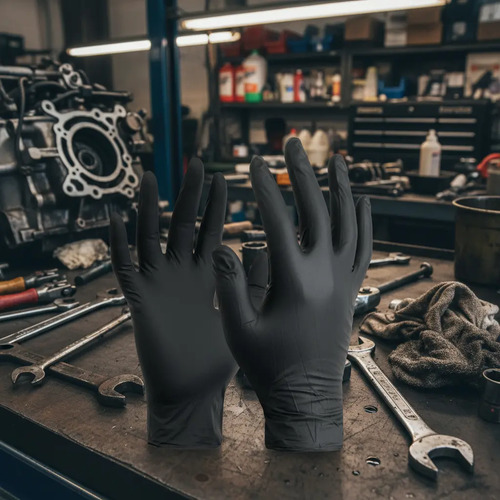 Guantes De Nitrilo Descartables Color Negro Talle S 100 Uni - Imagen 2