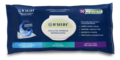 Toallitas Humedas Adulto Dr Selby 50 (20 X 22cm)