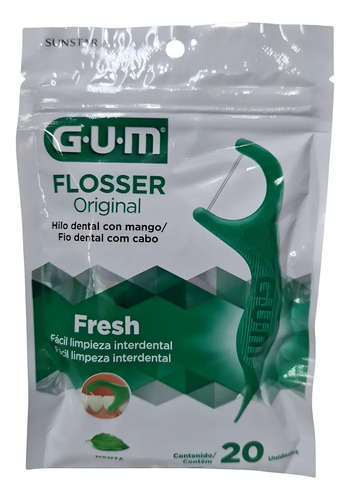 Porta Hilo Dental Gum Flosser Menta X20
