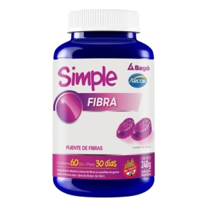 Suplemento Fibra Simple Pastillas Goma Sin Gluten Frutos Rojos 60 Unidades