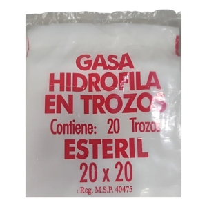 Gasa Hidrofila En Trozos Esteriles 20x20cm 200 Trozos