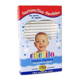 Cotonetes Cherito Bastoncillos Flexibles Con Puntas De Algodón 150 Unidades Por Envase