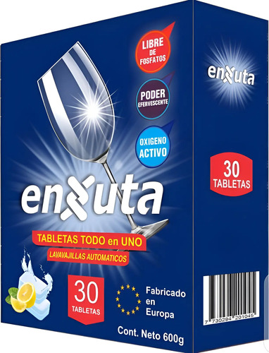 Enxuta Tabletas Todo En 1 Para Lavavajillas 30 Unidades