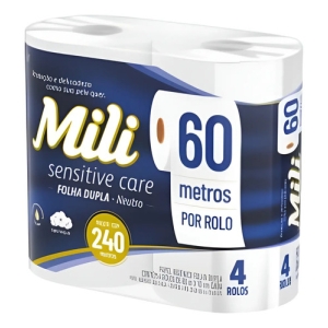 Papel Higienico Mili X 4 Rollos 60 Metros Doble Hoja