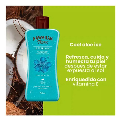 Gel Post Solar Hawaiian Tropic Cool Ice Refrescante Aloe - Imagen 5