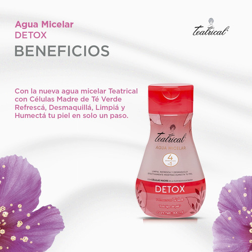 Teatrical Agua Micelar Detox Con Células Madre 600 Ml - Imagen 7