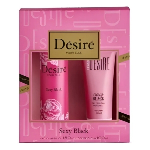 Desodorante Aerosol Desire Sexy Black + Gel Ducha