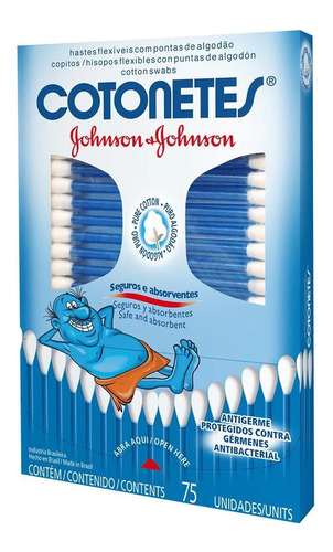 Bastoncillos De Algodón Johnson & Johnson, Varillas Flexibles Con Puntas De Algodón, 75 Unidades - Imagen 2