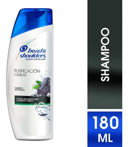 Shampoo Head & Shoulders Carbon Activado 180ml - Imagen 2