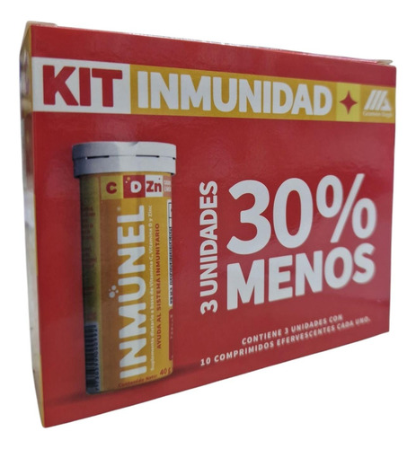 Inmunel(R) Kit X 30 Efervescentes | Vitamina C + D + Zinc - Imagen 3