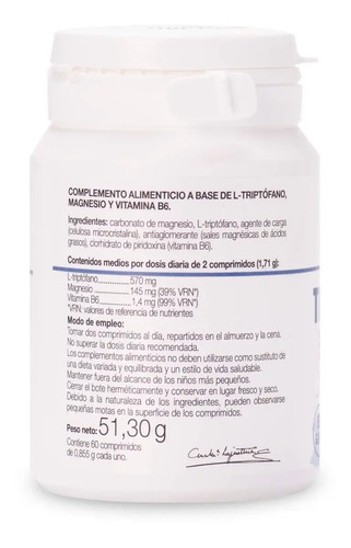 Triptófano Con Magnesio + Vit B6 Ana Maria Lajusticia 60comp - Imagen 2