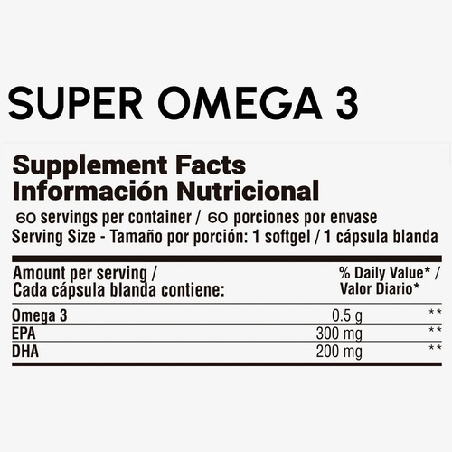 Super Omega 3 Fish Oil Qualivits 60 Cápsulas Sabor Sin Sabor Natural - Imagen 2