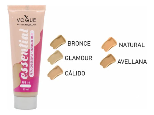 Base Essential 25ml Natural Vogue( Varios Colores Consultar) - Imagen 2