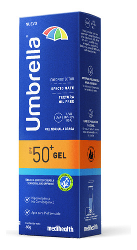 Medihealth Protector Solar Gel Umbrella Spf 50+ Piel Normal A Grasa 60g - Imagen 5