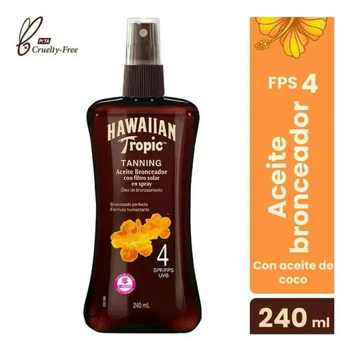 Bronceador Hawaiian Tropic Tanning 4 Fps Spray 240 Ml - Imagen 4