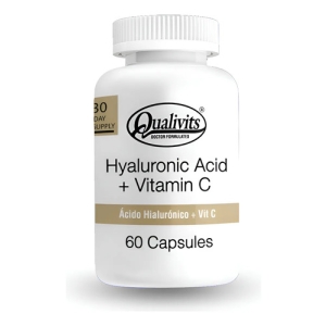 Suplemento Cápsulas Ácido Hialurónico 60mg Vitamina C 40mg Qualivits Sin Sabor