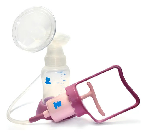 Extractor Manual Snow Bear Copa Silicona Suave Rosa Con Biberón Incluido