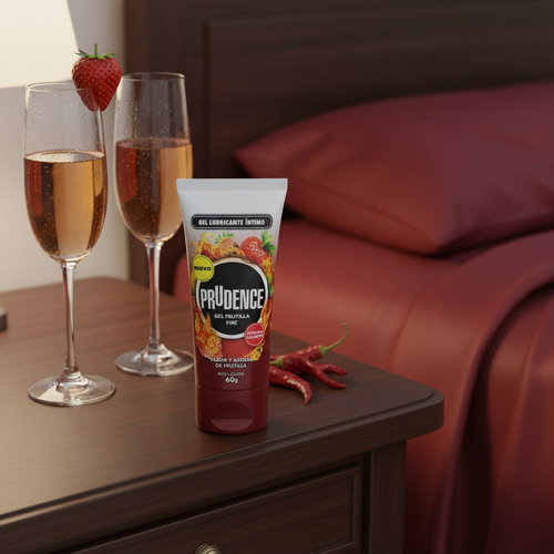 Gel Lubricante Prudence 60gr Sabor Y Aroma Frutilla Gel Fire - Imagen 3