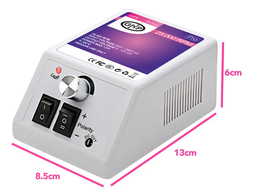 Torno Para Uñas Profesional Gnp 25.000rpm 220v - Imagen 3