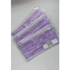 Tapaboca Quirúrgico C/ Elástico Color Lila Caja 50 Unid.