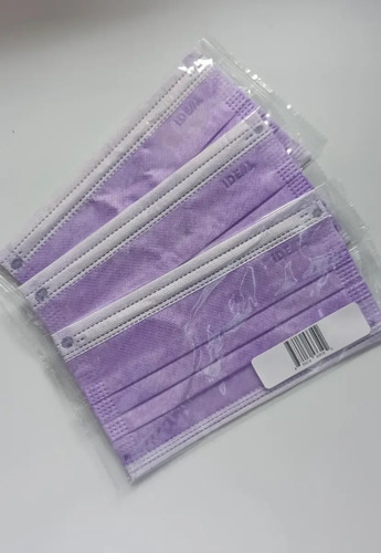 Tapaboca Quirúrgico C/ Elástico Color Lila Caja 50 Unid.