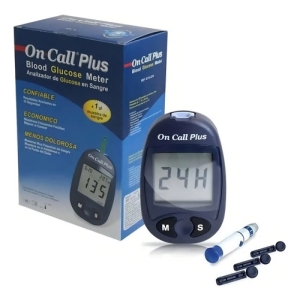 Glucómetro On Call Plus Ii Medidor De Glucosa Con Memoria Lcd Negro